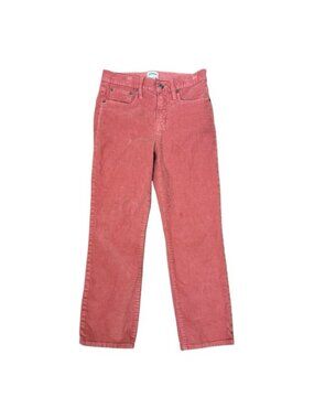 J. Crew Vintage Slim Straight Corduroy Pants Pink Stretch Size 26P